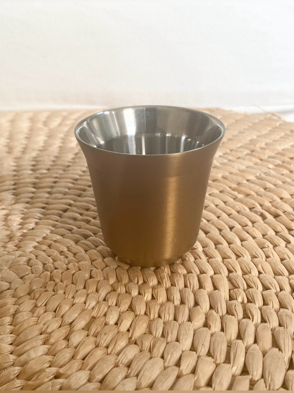 Nespresso Pixie 5.5 Double-Walled Stainless Steel Espresso Cup Gold Silver